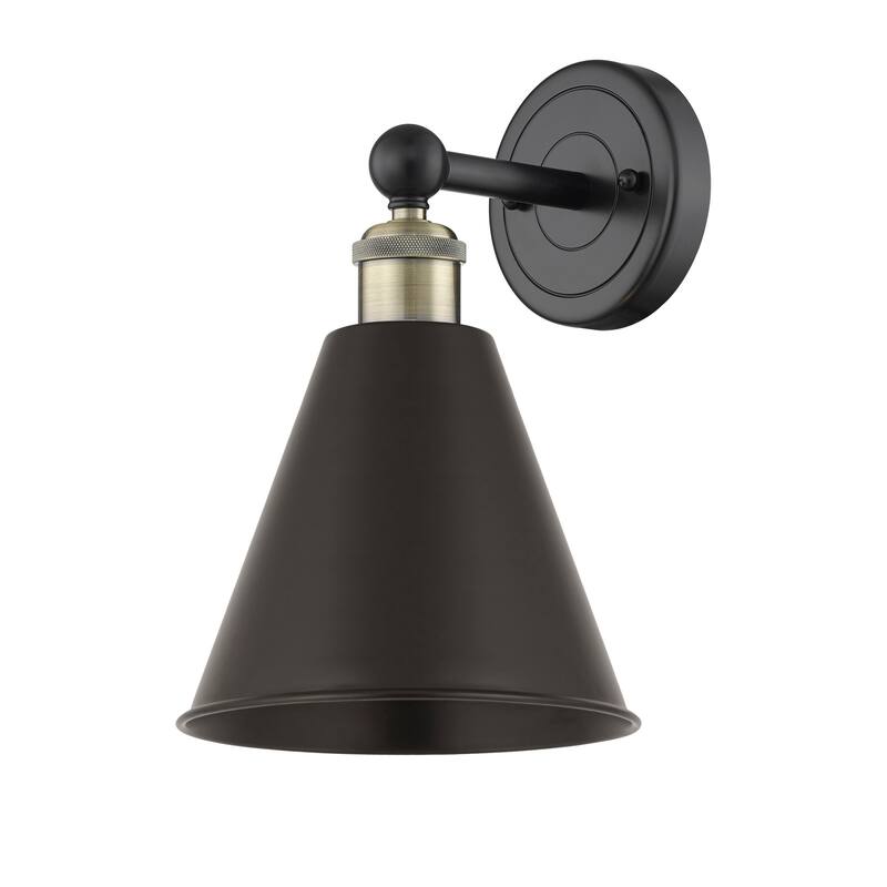 Innovations Lighting 616-1W-13-8 Ballston Sconce Ballston Cone 13" - Black Antique Brass / Matte Black