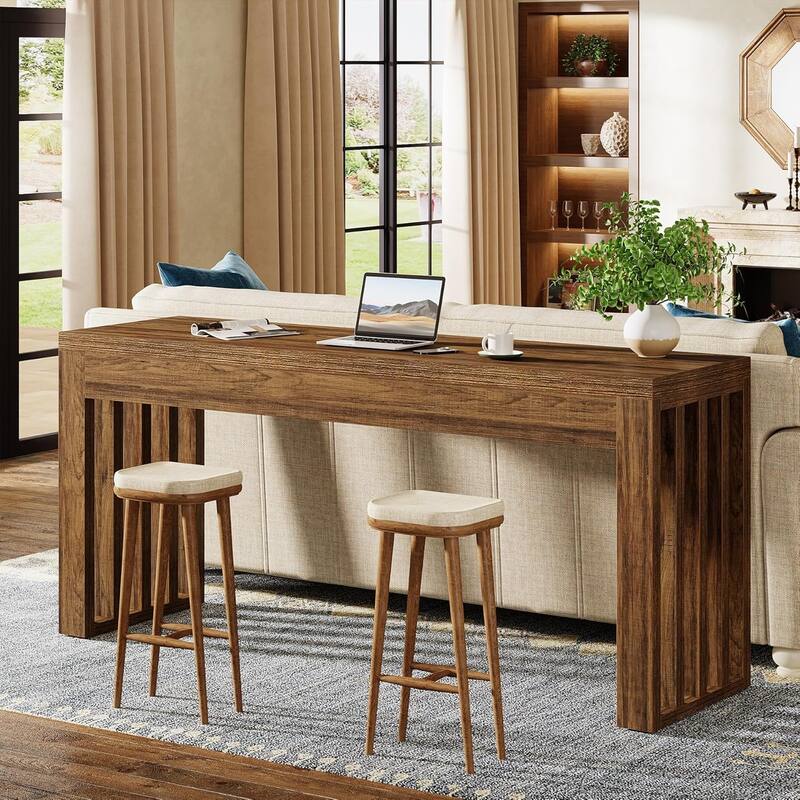 63-inch Bar Height Table, Farmhouse Counter Height Pub Dining Kitchen Table for Dining Room, Bistro, Restaurant