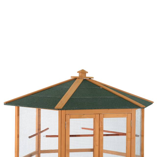Pawhut Hexagonal Outdoor Aviary Bird Cage On Sale Overstock 18004721