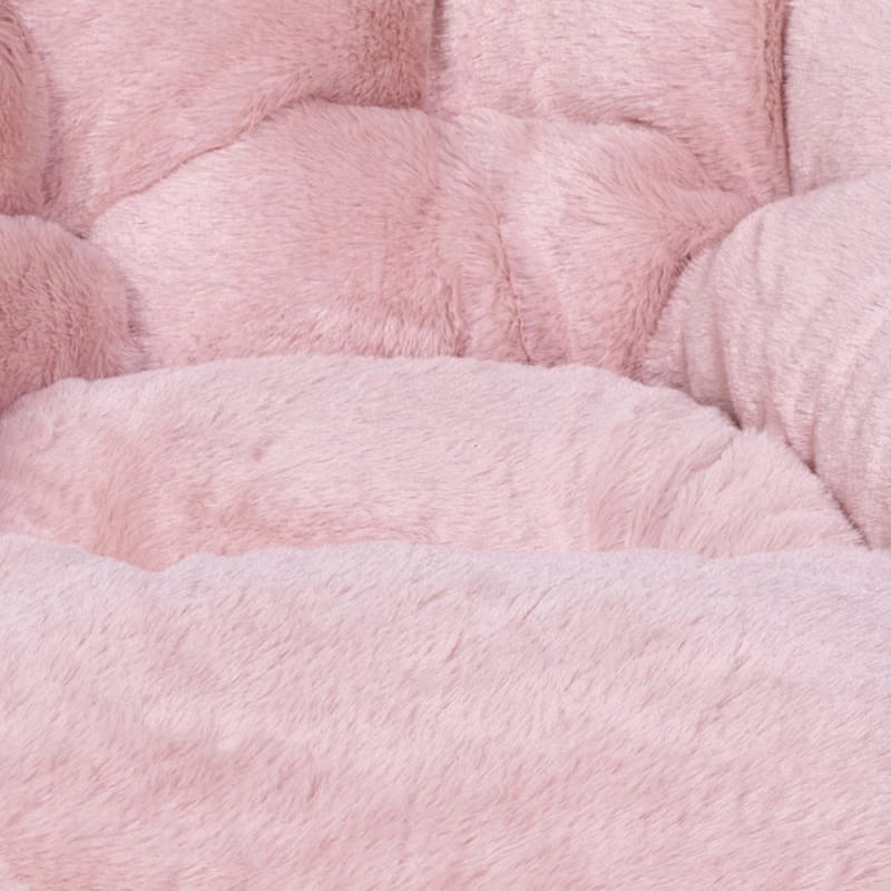 Kids Folding Synthetic Fur Saucer Chair for Playroom or Bedroom - 12.25"D x 22.75"W x 22"H