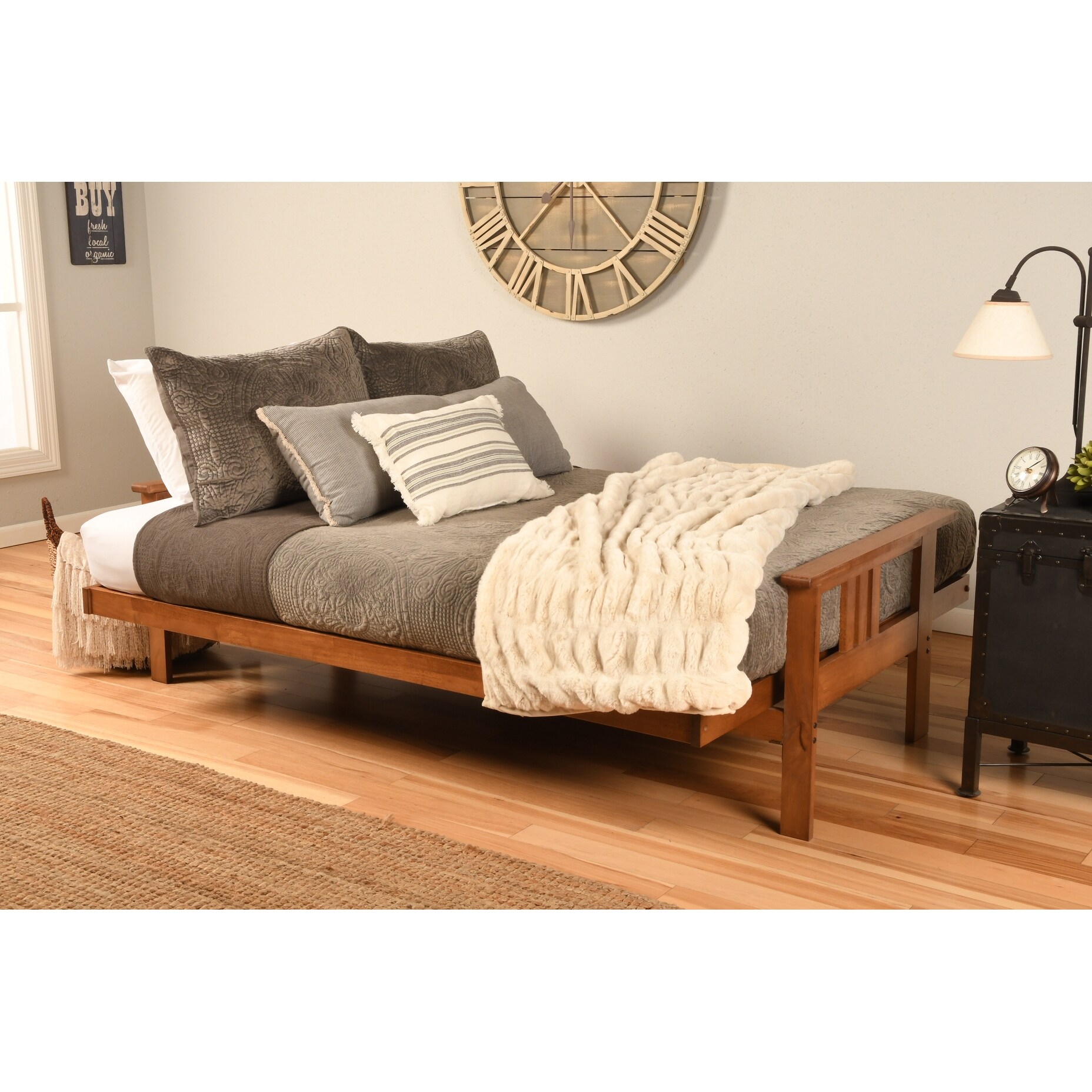 Porch Den Kern Full size Futon Frame and Mattress Set