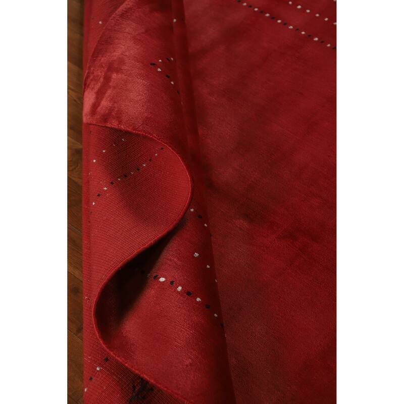 Tribal Gabbeh Indian Area Rug Handmade Red Modern Wool Carpet - 5'4" x 7'6"