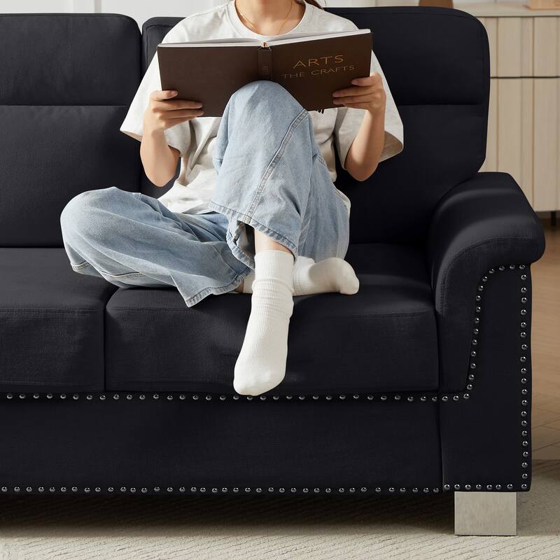 Modular Sectional Sofa, 102 Inch L Shaped Couch Set for Living Room, 3-Seater Comfy Cloud Couches with Ottoman, DIY Combination