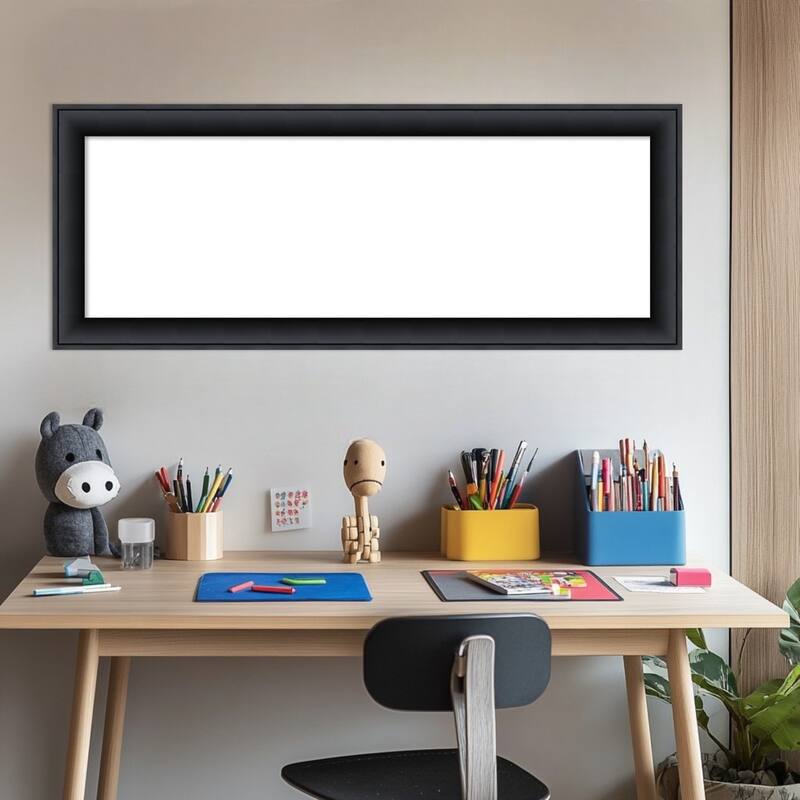 Amanti Art Nero Black Framed Dry Erase Magnetic Board