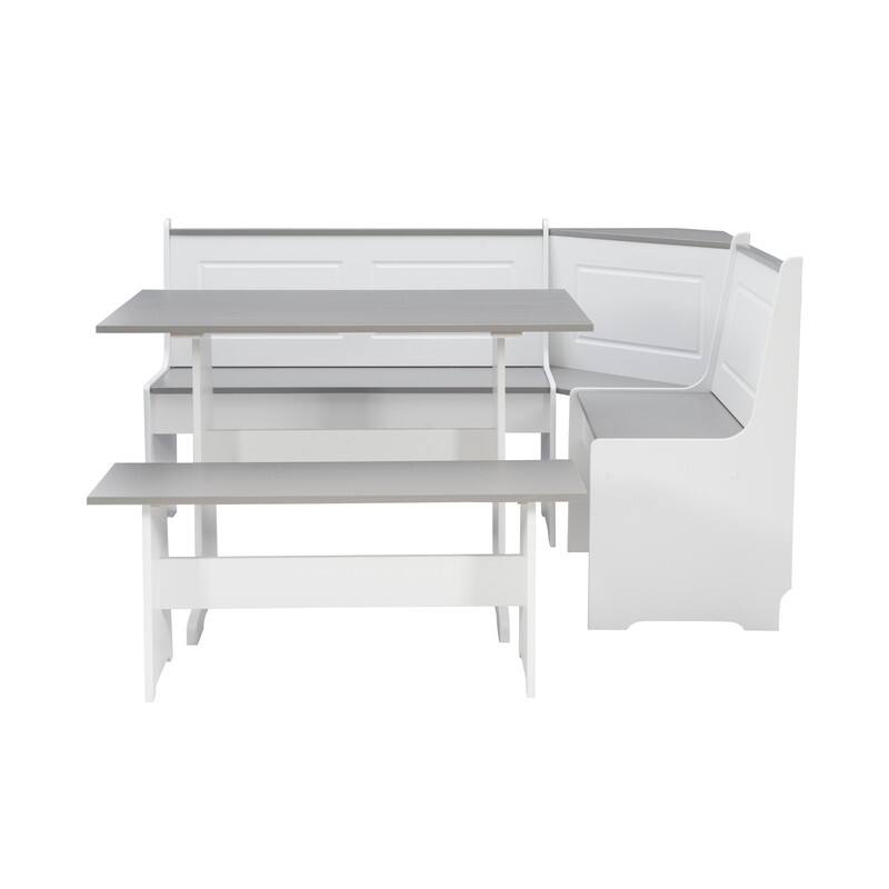 Linon Middlecreek Farmhouse Breakfast Nook Dining Set