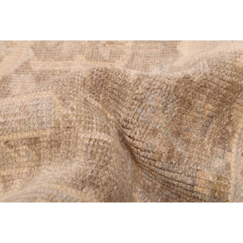 ECARPETGALLERY Hand-knotted Kavya Oushak Taupe Wool Rug - 7'10 x 9'10