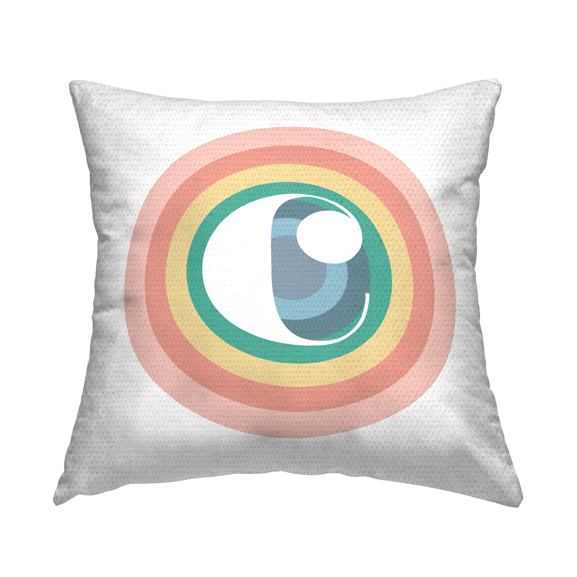 Stupell Rainbow Name Initial Printed Outdoor Throw Pillow Design by Lil' Rue