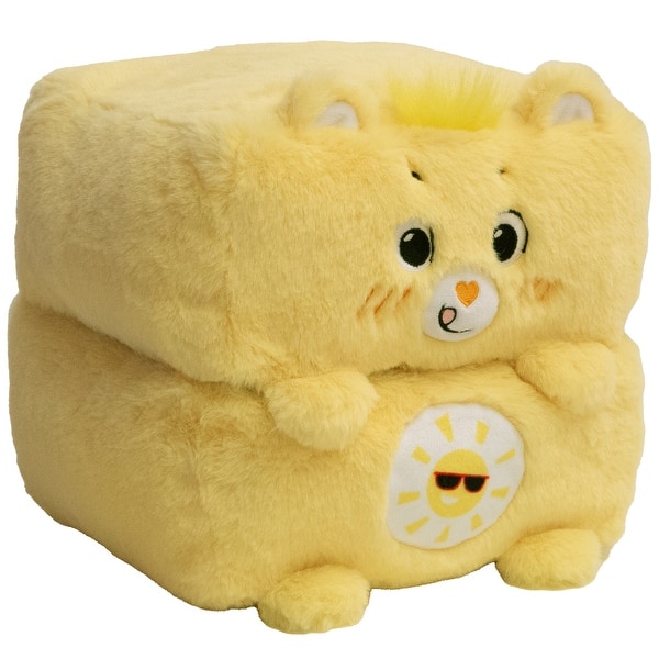 slide 2 of 6, Happy Nappers: Care Bears 10" Pop N' Play Cube / Pillow - Funshine Bear Yellow