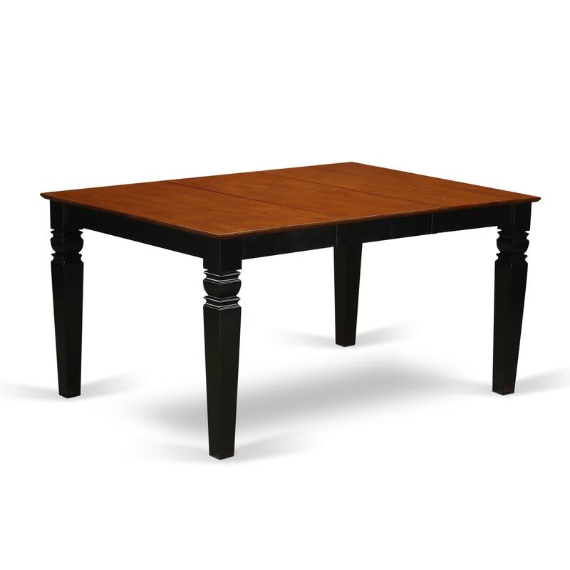 HomeStock 5-Piece Rectangle Black and Cherry Finish Solid Wood Top Dining table with 4 Chairs with Lattice Back