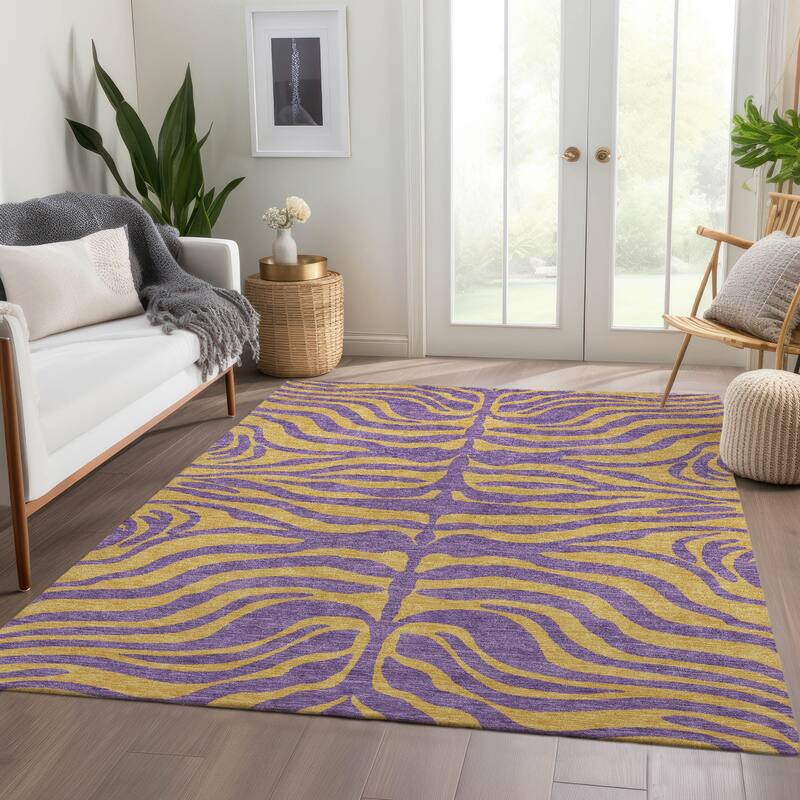 Premium Washable Super Soft Modern Zebra Print Mayfield Rug
