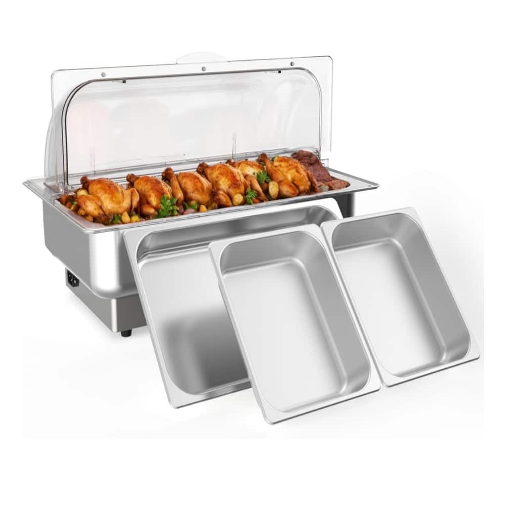 9QT Stainless Steel Insulated Dinner Plate Set Including 1 Full-Size Plate And 2 Half-Size Plates