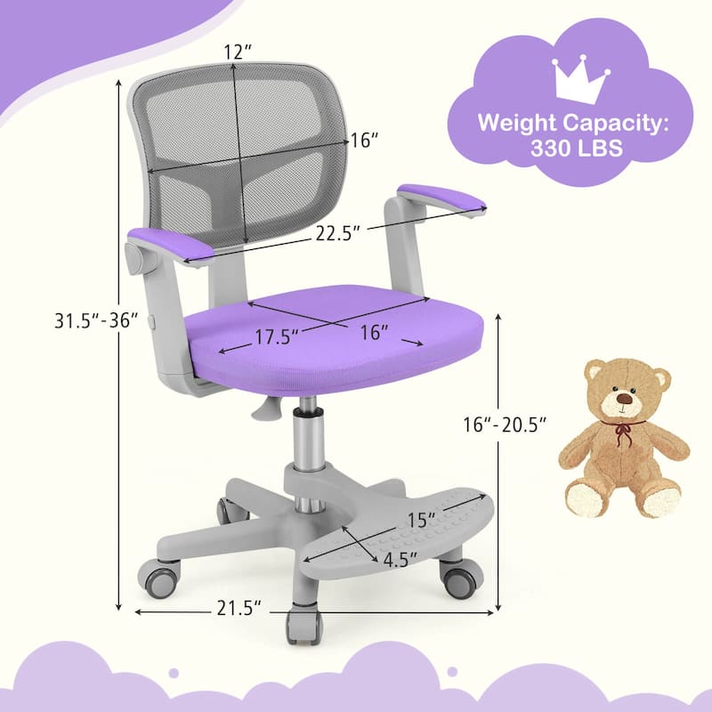 Costway Kids Desk Chair Children Study Chair with Adjustable Height, - See Details