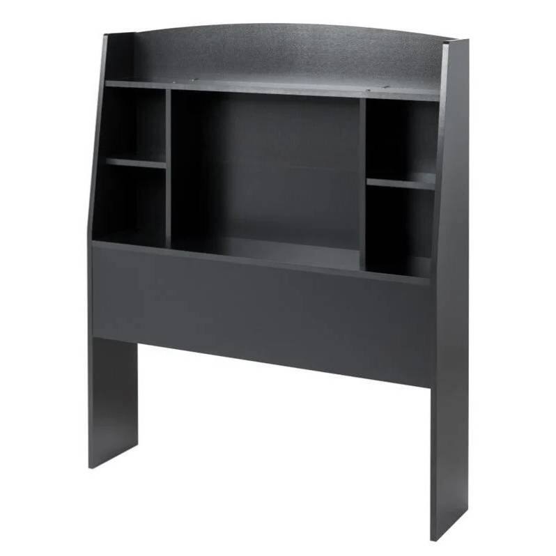 Twin size Bookcase Storage Headboard in Wood Finish