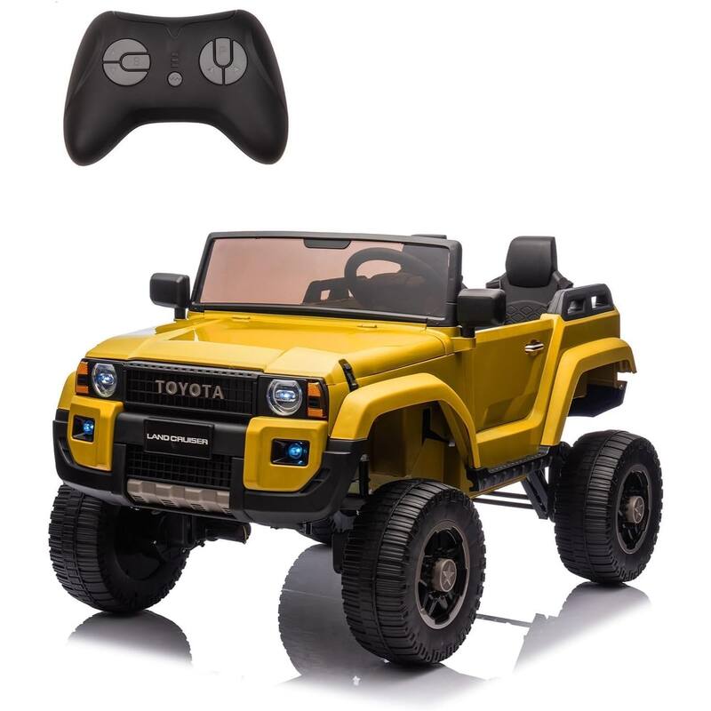 24v Ride On Toys for Big Kids,Licensed Toyota 2-Seater w/Remote Control, 4WD/2WD Switch, LED Lights - YELLOE