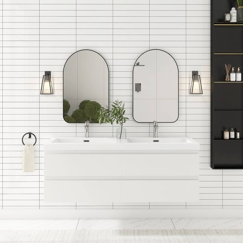 Floating Bathroom Vanity with two Resin Top