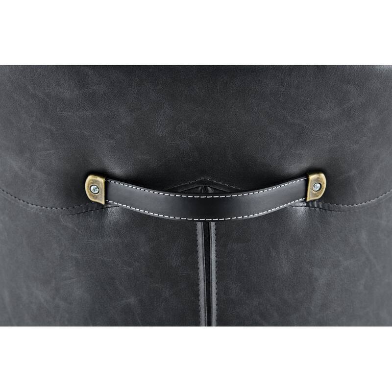 Set of 4, Oil Waxed Leather Dining Chairs with Diamond-Tufted Back