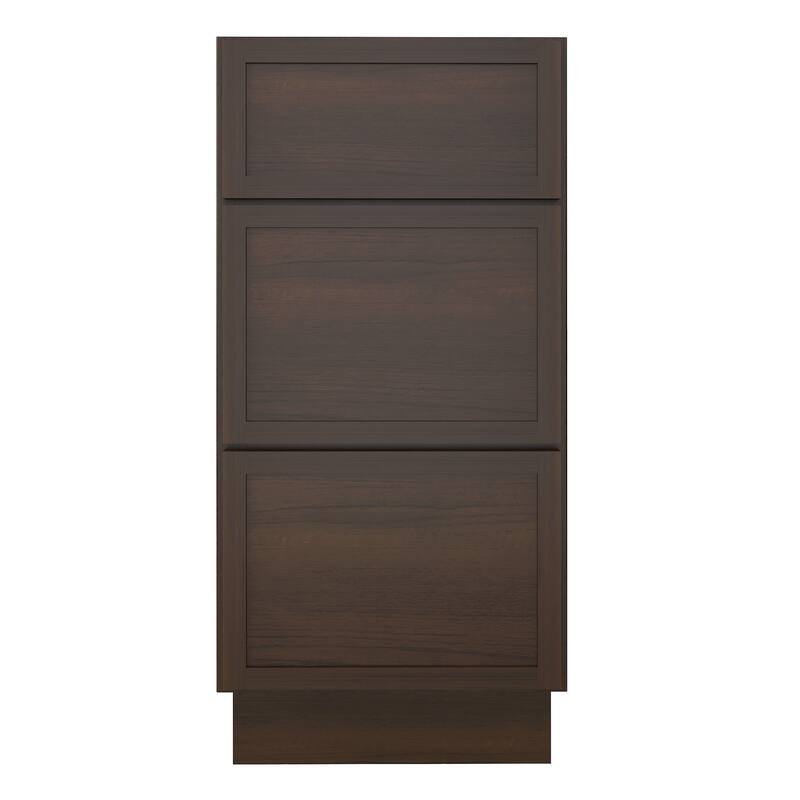 Vanity Art 15" Freestanding Single Base 3 Drawers Storage Cabinet
