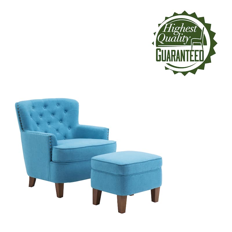 Porthos Home Idir Accent Chair, Fabric Upholstery, Rubber Wood Legs