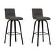 preview thumbnail 74 of 120, Skara Swivel Bar Stool, Upholstered Bar Height Chair with Bentwood Frame Set of 2 - Gray Faux Leather & Black
