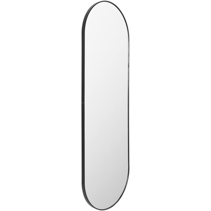 Livabliss Aranya Modern Aluminum Oval Pill-Shaped Accent Mirror