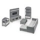 preview thumbnail 2 of 5, Badger Basket Media Room Furniture Set for 18 inch Dolls - Gray/White