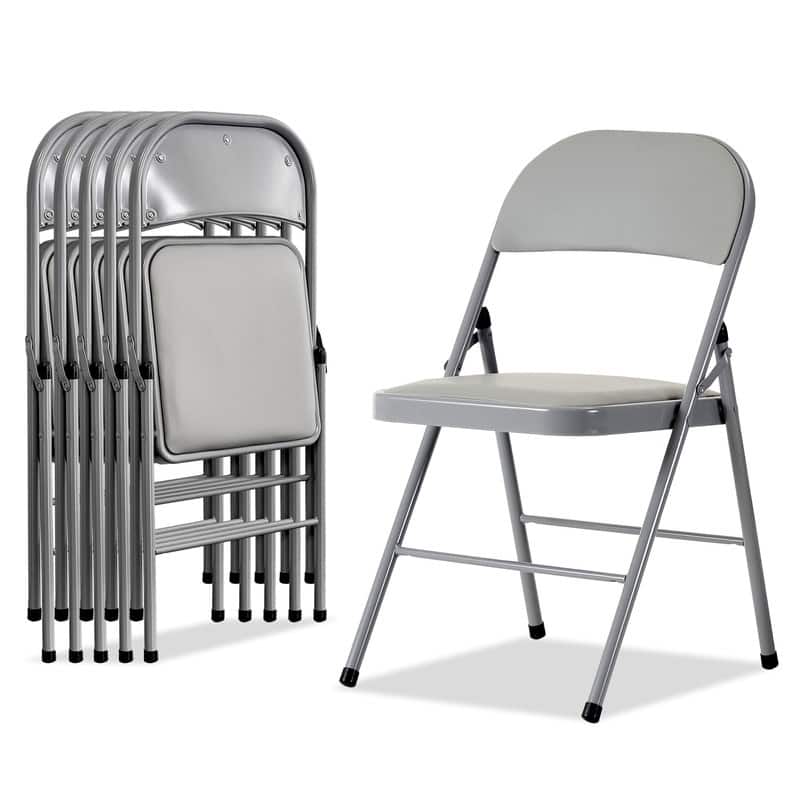 Elegant Foldable Iron & PVC Chairs for Convention & Exhibition White