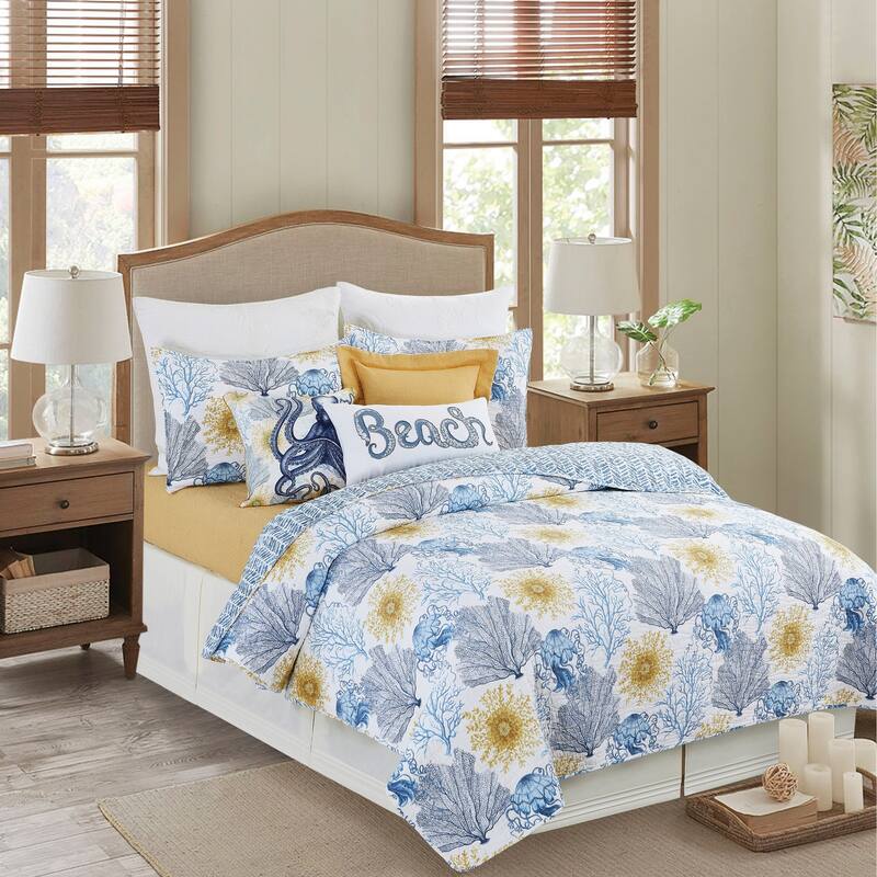 Monterey Mist Cotton Quilt Set - Queen