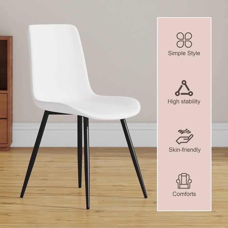 48.4" 5-Piece Sintered Stone Dining Table Set with 4 PU Chairs, Curved Widened Cushions, Pandora Patterned Rock Slab Desktop