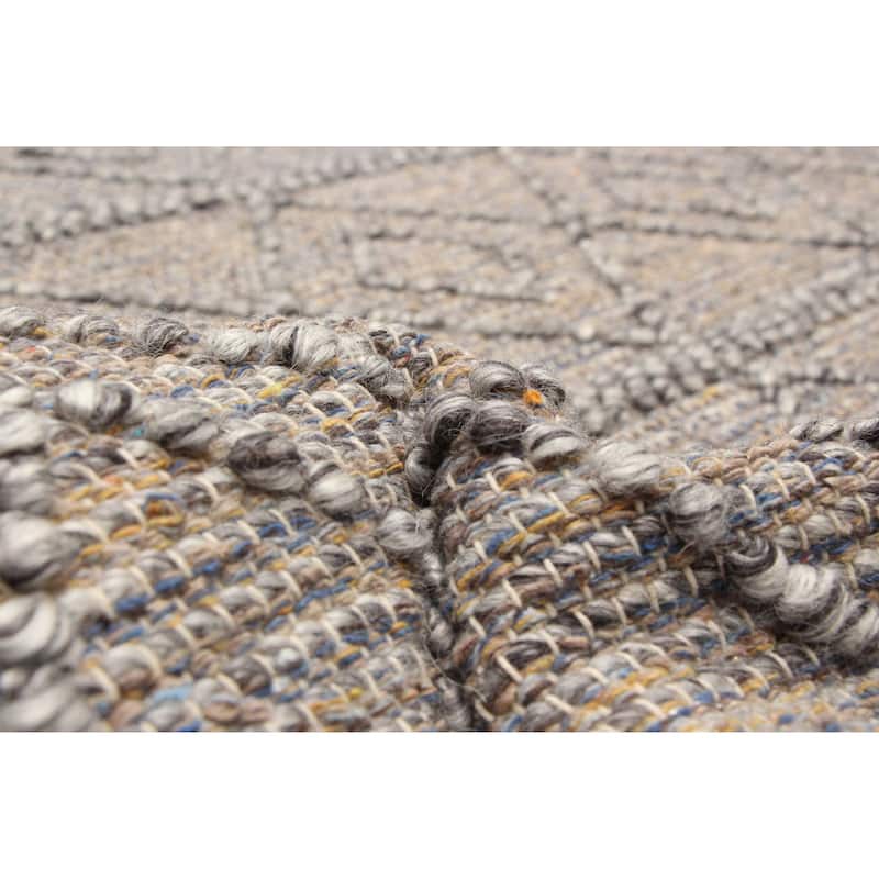 ECARPETGALLERY Braid weave Sienna Grey Wool Rug - 5'3 x 7'7