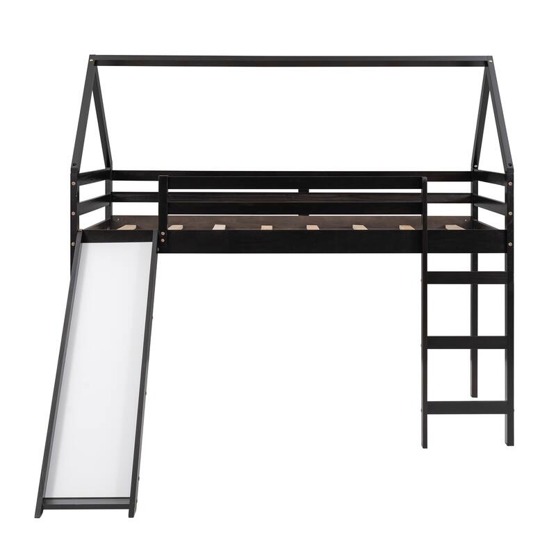 Loft Bed with Slide, House Bed with Slide