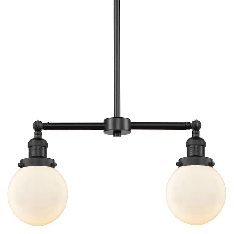 Innovations Lighting Beacon 2 Light 23" Wide Linear Chandelier - Matte Black / Gloss White