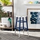 preview thumbnail 1 of 6, SAFAVIEH 24 -inch Kenzie Silver Dipped Navy / Silver Counter Stool - 13.5" x 13.5" x 24"