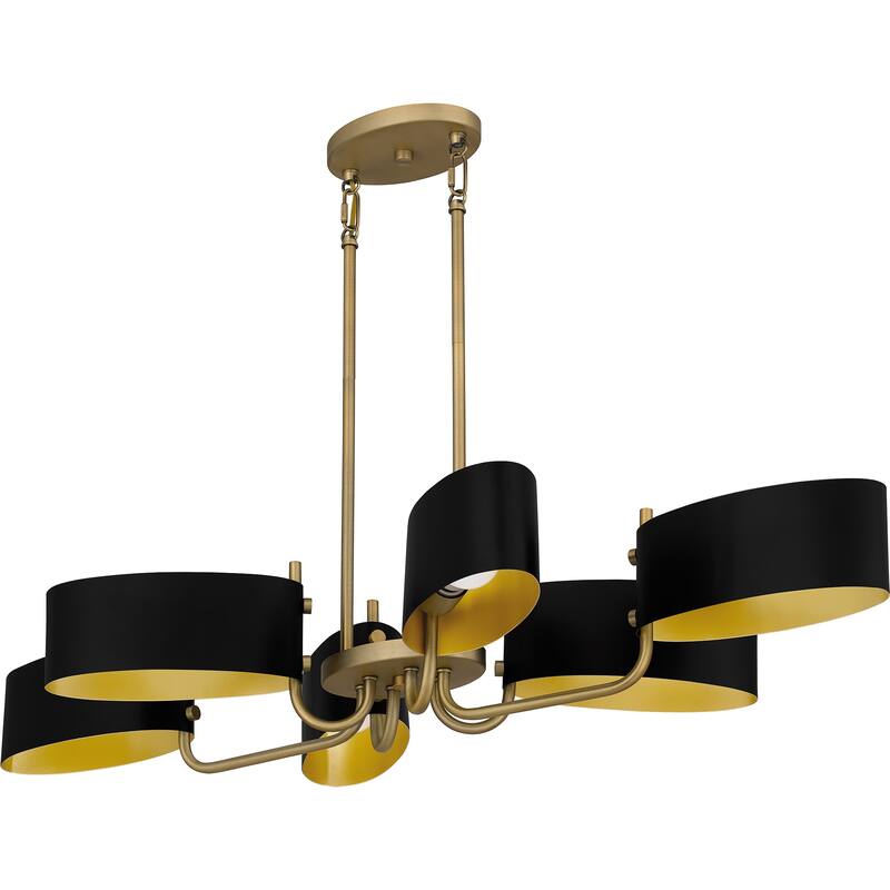 Madden 6-Light Aged Brass Linear Chandelier