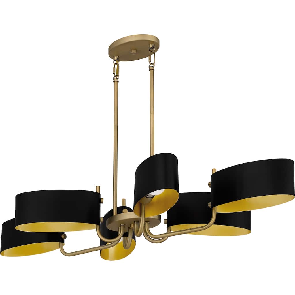 Madden 6-Light Aged Brass Linear Chandelier