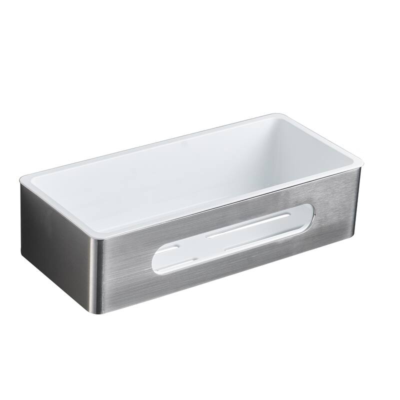 11.65-inch 304 Stainless Steel Bathroom Shelf with Hollow Out Design