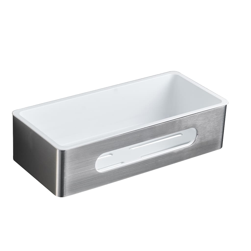 11.65-inch 304 Stainless Steel Bathroom Shelf with Hollow Out Design