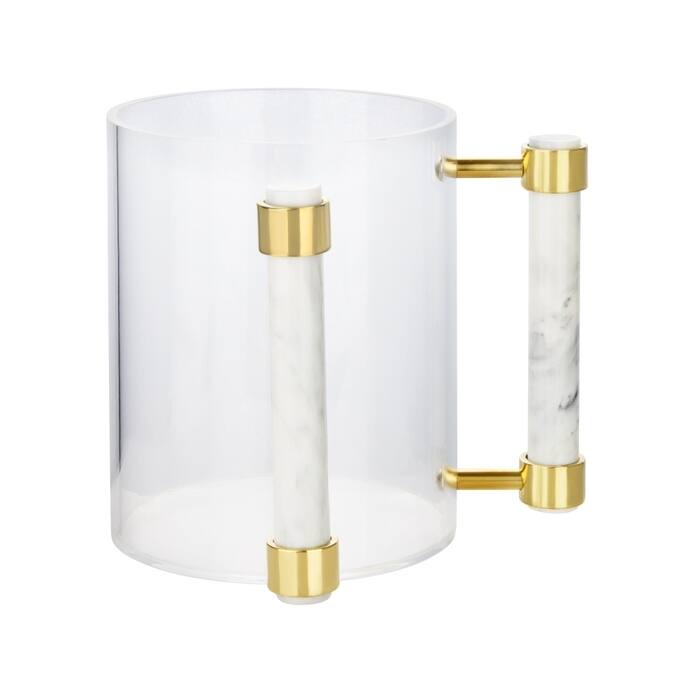 Acrylic Wash Cup with White/Clear/Marble/Black Handles - Marble Handles
