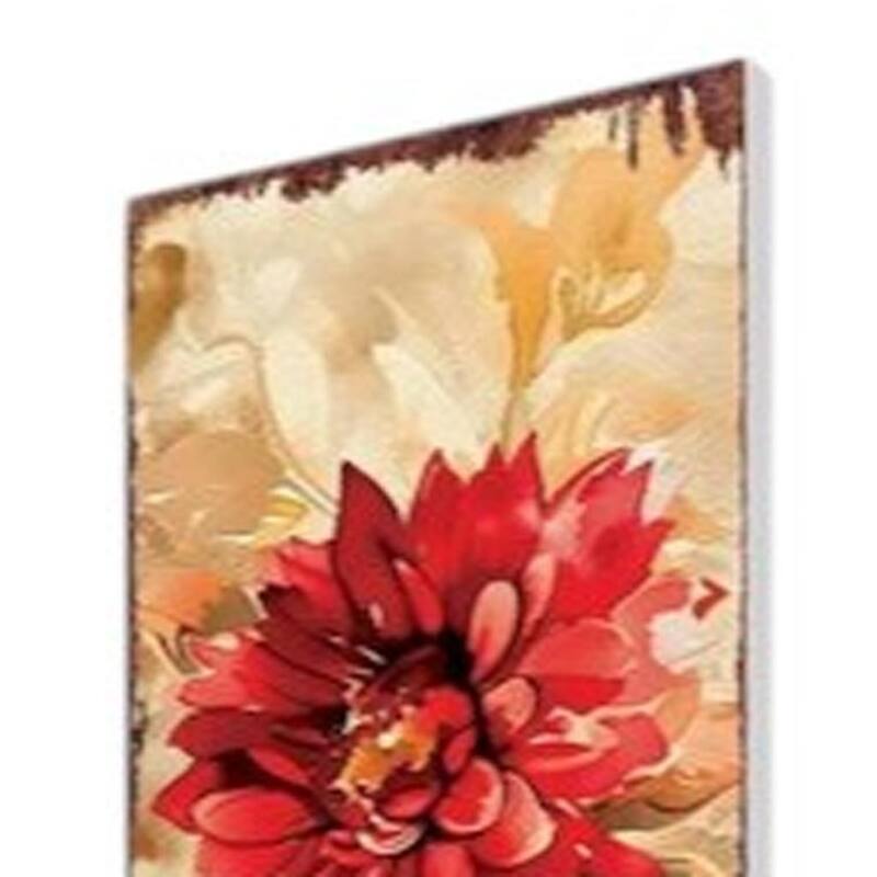 HomeRoots 42" Off White Red Orange And Yellow Solid Wood Floral Bouquet Garden Stake