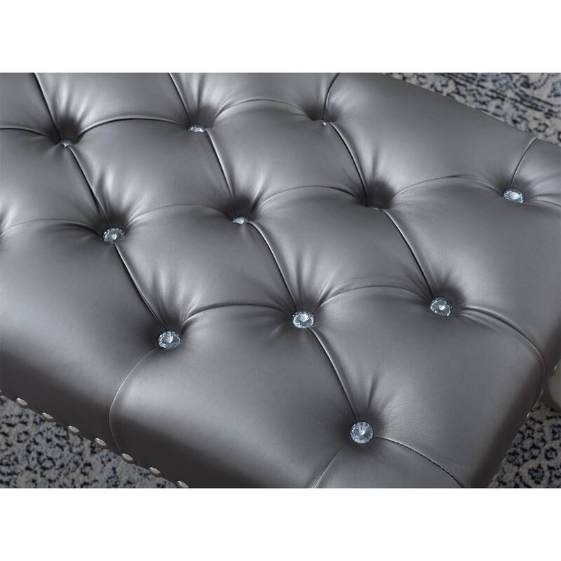 Upholstered Bench with Nailhead Trim