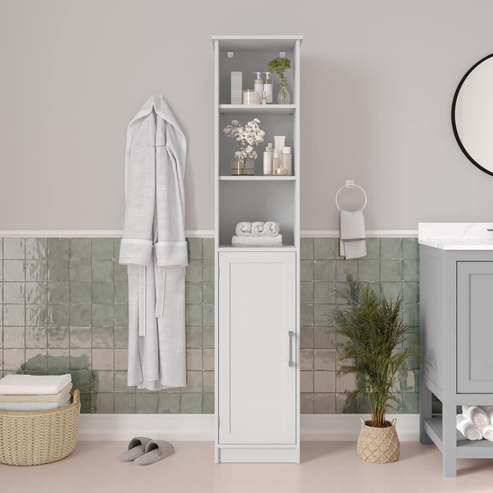 Freestanding Bathroom Storage Tall Linen Tower Storage Organizer
