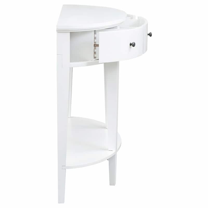 Modern Curved Console Table with 3 Drawers and 1 Shelf