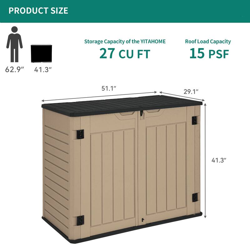 4.25 ft. W x 2.4 ft. D Resin Storage Shed