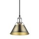 preview thumbnail 2 of 0, Yep by Golden Lighting Orwell 1-light 8in Pendant in Chrome and Aged Brass shade - Silver