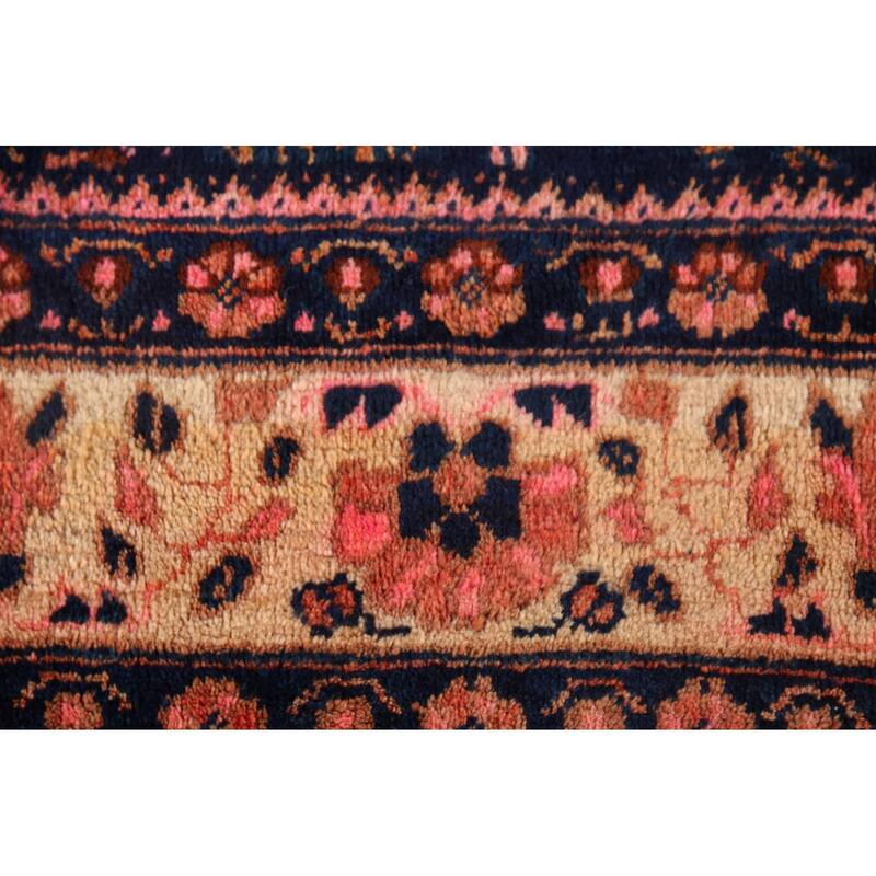 Blue Sirjan Persian Vintage Area Rug Hand-Knotted Wool Carpet - 4'6"x 6'3"