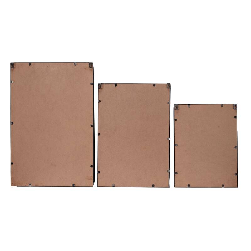 Gold Metal Industrial Wall Mirror (Set of 3) - 16 x 6 x 24