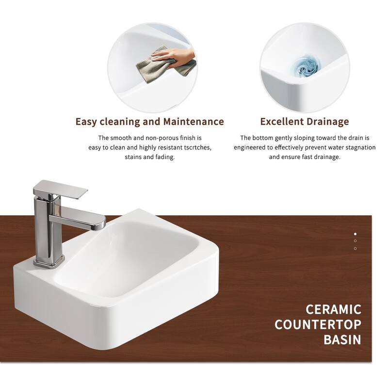 Modern Ceramic Art Basin Sink Set with Faucet and Drain
