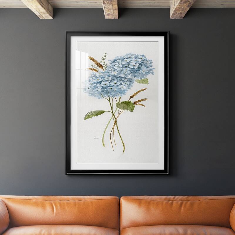 Petite Blue Hydrangea I Premium Framed Print - Ready to Hang