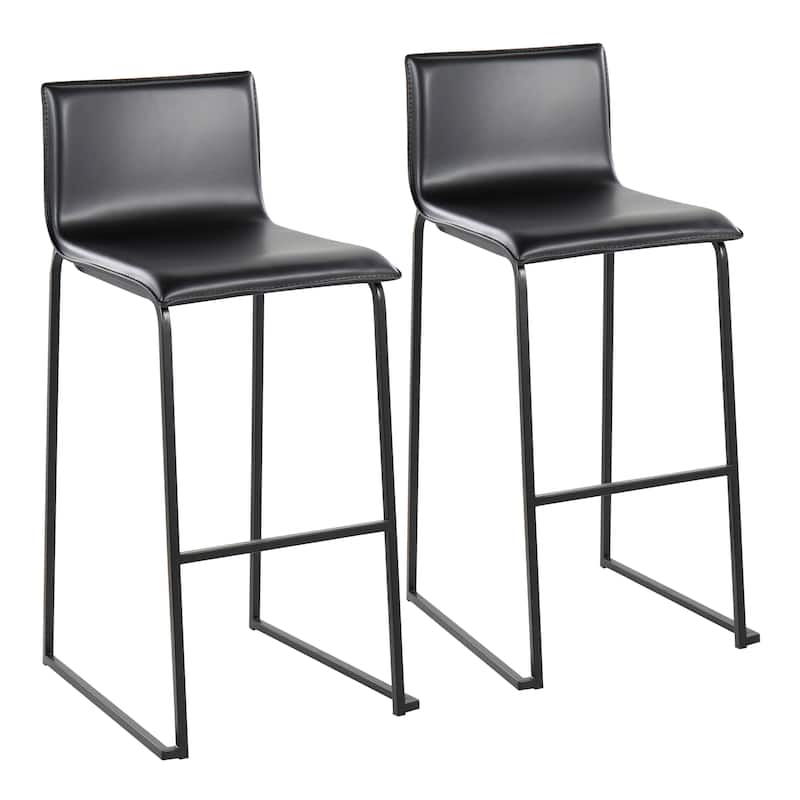 Silver Orchid Mara Upholstered 29" Fixed-Height Bar Stool - Set of 2