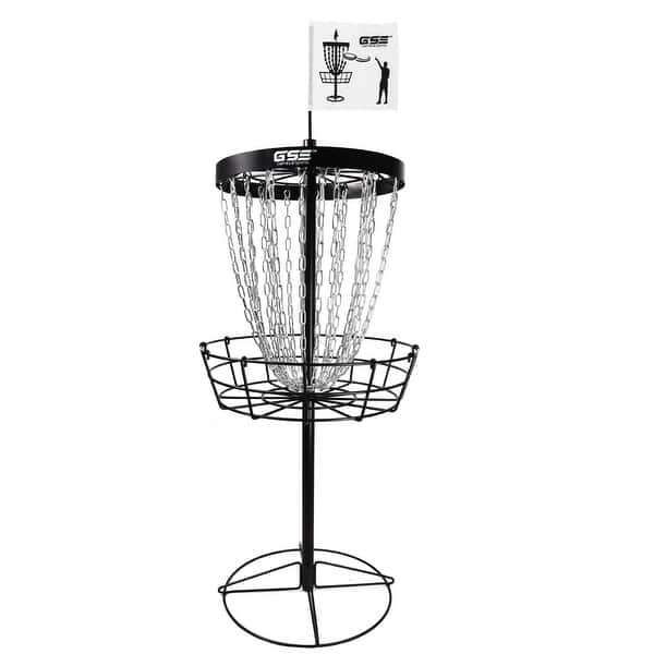 slide 2 of 24, GSE™ Professional Portable 24-Chain Disc Golf Targets Basket, PRO Disc Golf Practice Goal Baskets Black