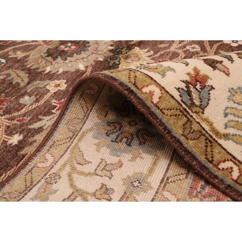 ECARPETGALLERY Hand-knotted Jules Serapi Dark Brown Wool Rug - 5'10 x 9'0